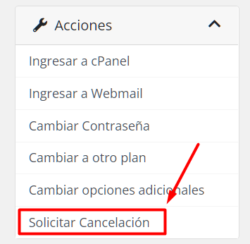 Solicitar cancelación